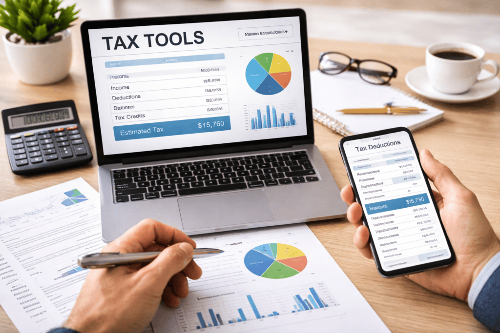 Business tax tools and calculators used for tax planning and financial estimates