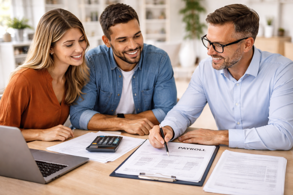 CPA explaining S corporation payroll and salary requirements to business owners