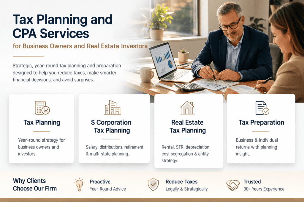 Professional tax planning services for business owners and real estate investors