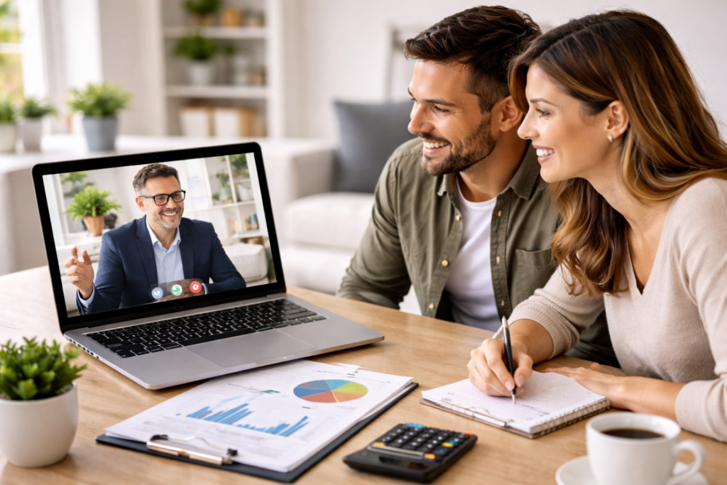 virtual-first CPA meeting with clients online for tax planning services